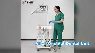 Riunito odontoiatrico veterinario portatile con lampada a LED a farfalla, compressore d'aria integrato, ablatore ad ultrasuoni LE
