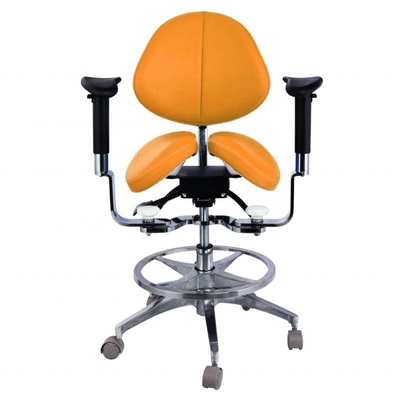 Sedile da sella ergonomica per dentisti sedile da sedile dentistico di lusso per dentisti in cuoio in microfibre sedile girevole