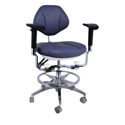 Sedia assistente dentale di design ergonomico 5 ruote universali sgabello dentistico con doppio appoggio braccio