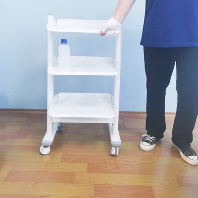Clinica dentale 3 strati di carrello dentale ospedale carrello mobili con 4 ruote universali