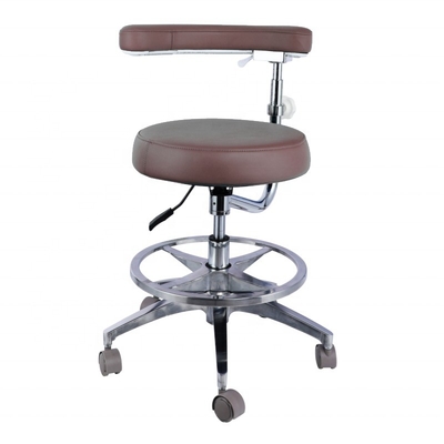 Sedile per mobili ospedalieri regolabile in altezza, in pelle in micro fibre, di forma rotonda, sgabello per dentisti