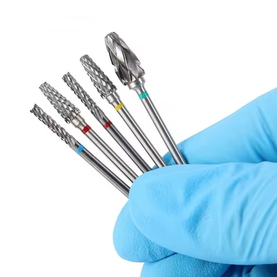 Laboratorio dentale utilizza borse di carburo di tungsteno 10pcs/set kit di trivellazione di carburo dentale per micromotore