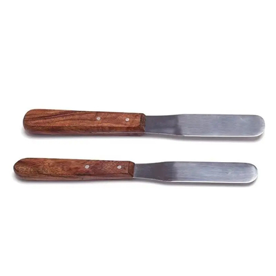 Materiale dentale in acciaio inossidabile Spatula di miscelazione Maniglia di legno Dental Lab Dental Plaster Spatula