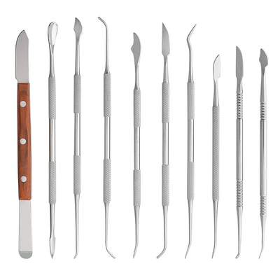 Coltello di scultura dentale a doppio taglio in acciaio inossidabile 10pcs/ set Strumenti per scolpire cera dentale