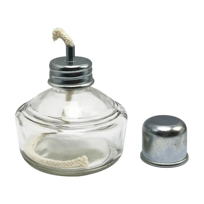 Laboratorio odontoiatrico Lampada da 120 ml per alcol spirit Lampada a tappo metallico Lampada da alcol con candela tessuta