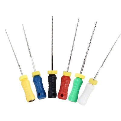 6pcs / Box Canale radicale K File Trattamento endontico dentale Endo file Niti Dental K file