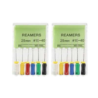 Qualità garantita Dental Files Usare a mano 25mm # 15-40 Acciaio inossidabile Dental Reamers Files
