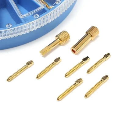 Trattamento Utilizzare Strappo dentale in acciaio inossidabile Dental Instrument Endodontic Assorted Gold Plated Screw Post 120pcs Per Box