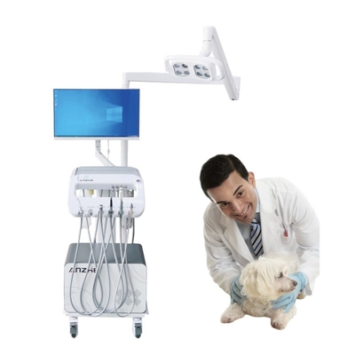 Unità dentale mobile Cart Trattamento dentale Clinica veterinaria per animali Turbina con compressore d'aria e luce chirurgica