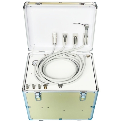 Unità di consegna dentale portatile con sistema di compressione d'aria Unità dentale mobile da 550W Valigia Mini Turbina di trattamento dentale