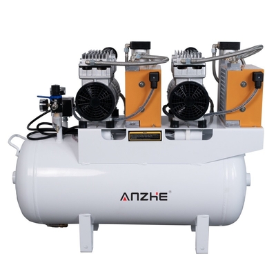 Compressore d'aria dentale con asciugatrice Compressore d'aria senza olio silenzioso 65L 1700W per 4 unità dentali