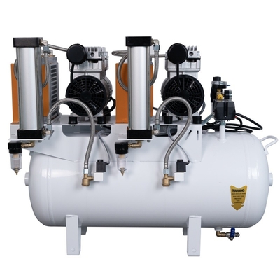 Compressore d'aria dentale con asciugatrice Compressore d'aria senza olio silenzioso 65L 1700W per 4 unità dentali