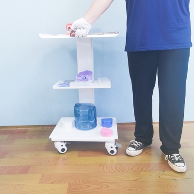 Carrello per dentisti in acciaio inossidabile Carrello di laboratorio mobile multifunzione con presa incorporata 3 strati Carrello mobile