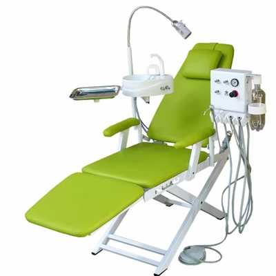 Unità portabile di sedie dentali leggera Sedile pieghevole mobile con luce a led Lavoro con unità di turbina portatile