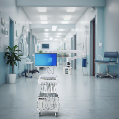 Stazione di lavoro mobile per la dentistica veterinaria carrello portatile di trattamento dentale per animali domestici carrello dentale 220V con telecamera orale e computer