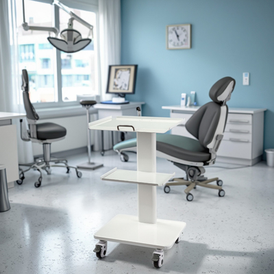 Cartello di strumenti mobili della clinica dentale Cartello di strumenti mobili dentali con cassa frenante Cartello di carrello portatile dentale con presa incorporata