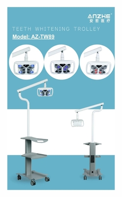 Macchina di sbiancamento dei denti ad alta efficienza Blu Rosso Viola 3 colori dentali sbiancante luce con carrello mobile