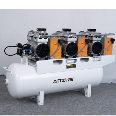 3.5HP Compressore d'aria dentale senza olio con asciugatore d'aria 3 motore Compressore d'aria a basso rumore 65dB per uso medico