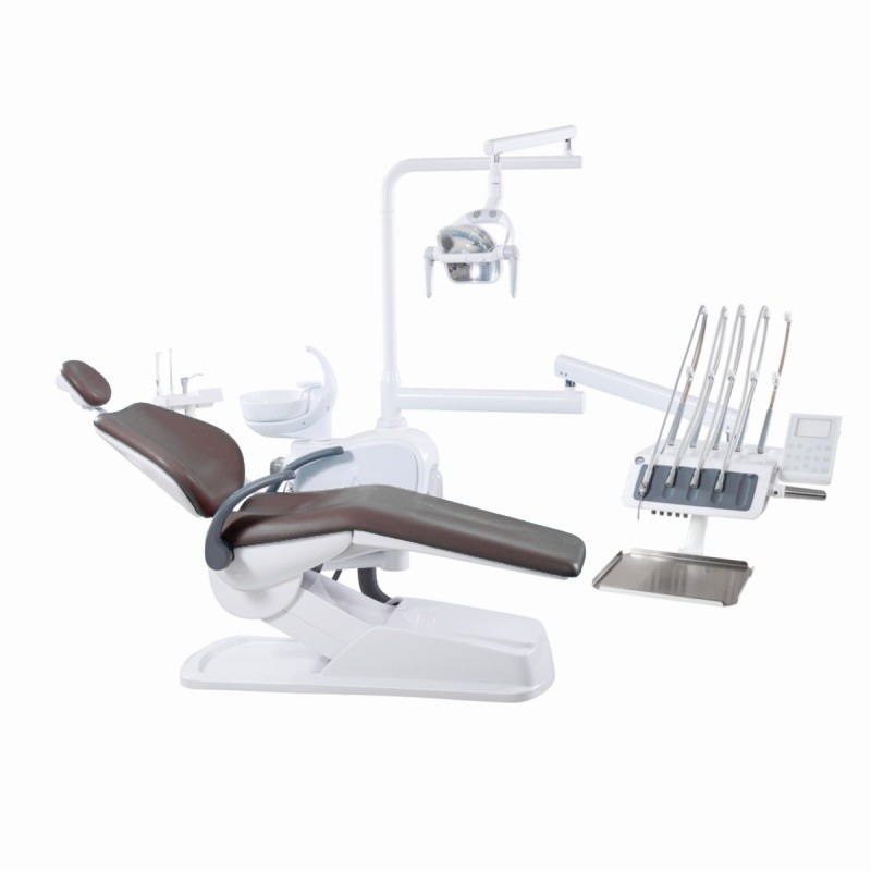 Clinica dentale Unità dentale completa con sensore LED luce seduta dentale montata in cima