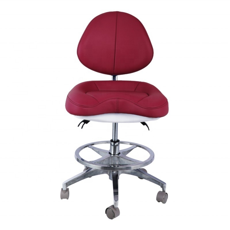 Scavo dentista in pelle morbida Sedia confortevole unica Altezza regolabile Sedia dentista con ruote