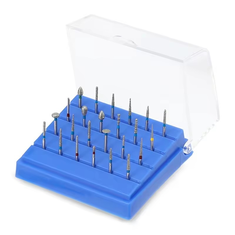 24 buchi Dentist Disinfection Burs Box Diverso colore Diamante Burs Holder Plastico Dental Burs Holder