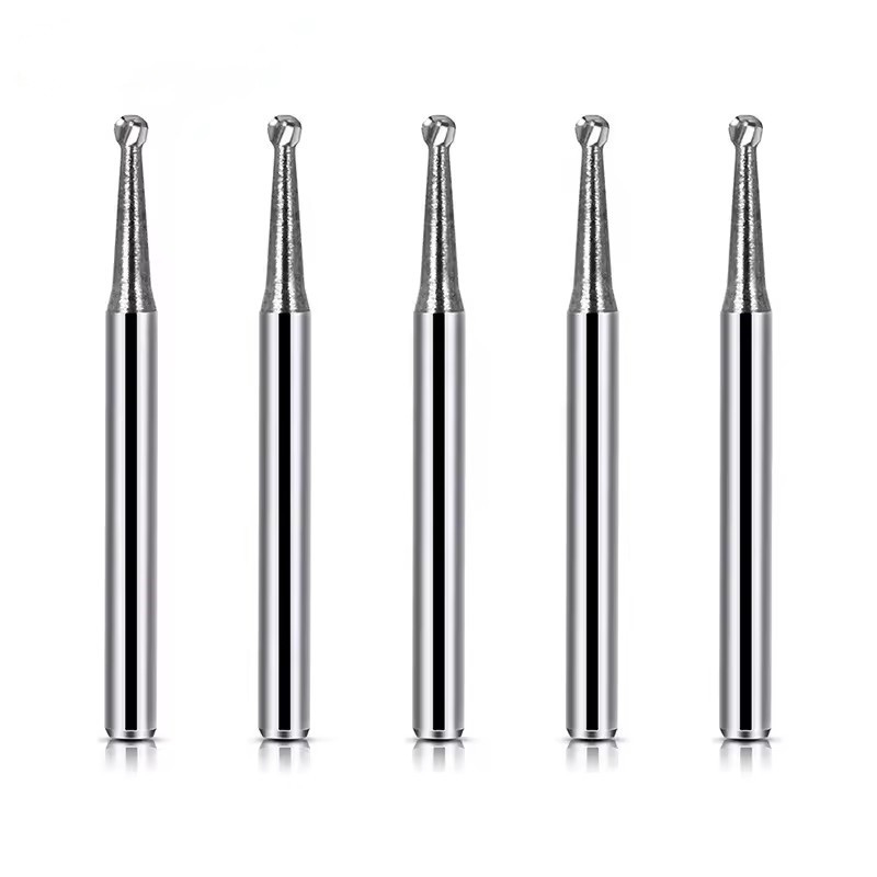 10pcs/ Box Medical Polishing Bur Tungstene Dental Carbide Bur Ball Shape Carbide Burs per protesi dentali