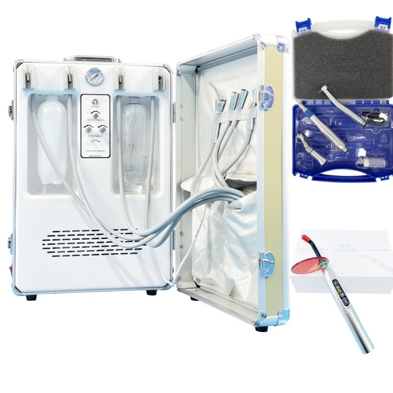 Anzhe Mobile Dental Turbine Unit con 4 utensili portabile con compressore d'aria
