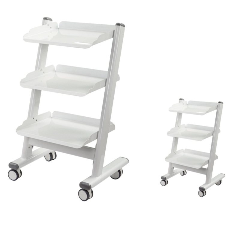 Carrello da salone economico e pratico a 3 strati Carrello mobile dentale resistente Carrello per strumenti in metallo dentale ospedaliero con quattro ruote