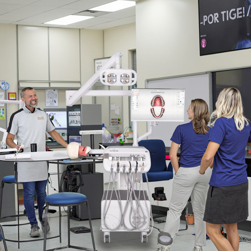 Sistema di simulazione orale per la formazione universitaria Sistema avanzato di simulazione dentale con compressore e lampada chirurgica