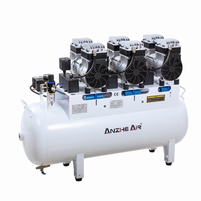 Compressore d'aria silenzioso da 90L Compressore d'aria dentale 2500W senza olio utilizzato per 6 sedie dentali