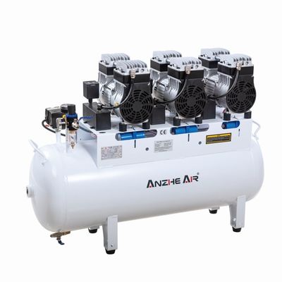 Un buon prezzo. Compressore d'aria silenzioso da 90L Compressore d'aria dentale 2500W senza olio utilizzato per 6 sedie dentali in linea