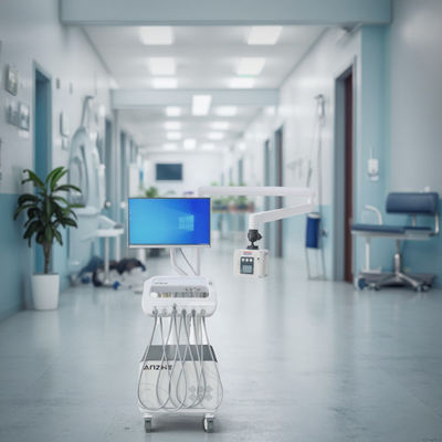 Un buon prezzo. Stazione di lavoro mobile per la dentistica veterinaria carrello portatile di trattamento dentale per animali domestici carrello dentale 220V con telecamera orale e computer in linea