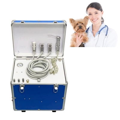 Mobile Veterinary Clinic Unità dentale portatile con 550W Compressore d'aria Stile bagaglio Attrezzatura di trattamento dentale per animali domestici Unità di terapia dentale
