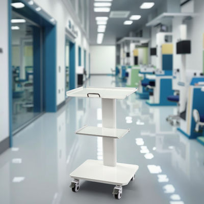 Carrello Dentale Portatile Multifunzionale Mobile a 3 Ripiani Carrello Mobile in Metallo Colore Bianco Carrello Portastrumenti Dentale