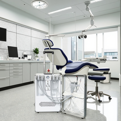 Disegno della valigia Unità dentale portatile Unità di trattamento dentale mobile a mano con compressore integrato