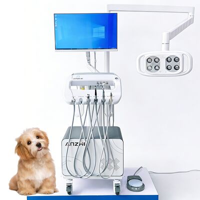 Un buon prezzo. Macchina di trattamento dentale per animali domestici all-in-one Unità dentale veterinaria mobile con lampada a LED PC carrello dentale veterinario mobile per la cura orale del cane in linea