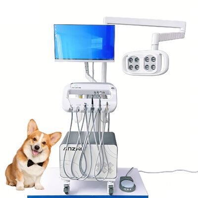 Un buon prezzo. Macchina di trattamento dentale per animali domestici all-in-one Unità dentale veterinaria mobile con lampada a LED PC carrello dentale veterinario mobile per la cura orale del cane in linea