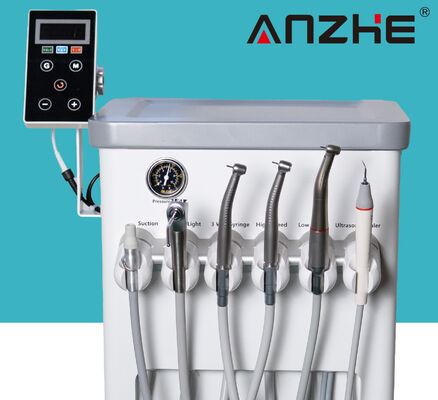 Un buon prezzo. Unità dentale portatile con motore elettrico AP202 carrello dentale mobile con 16:1 1:5 20:1 Contrangolo Picchio di legno Scaler LED Curing Light in linea