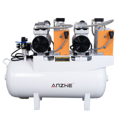 Un buon prezzo. Compressore d'aria dentale da 60L con essiccatore 1700W Pompa d'aria silenziosa oil-free per 4 poltrone dentali Compressore d'aria medicale in linea