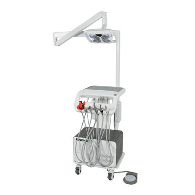 Un buon prezzo. Foshan Factory Mobile Dental Cart con LED Butterfly Light Stazione di lavoro dentale portatile con compressore d'aria in linea