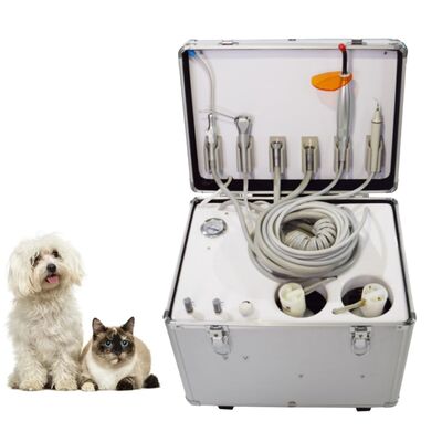 Un buon prezzo. Unità dentale veterinaria mobile Suite dentale portatile in lega di alluminio per bagagli stile veterinario con compressore d'aria silenzioso 4 e 6 supporti disponibili in linea