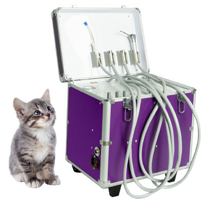 Unità dentistica veterinaria portatile con compressore d'aria senza olio sistema di aspirazione bottiglia d'acqua attrezzature dentistiche veterinarie mobili per la clinica dentistica animale