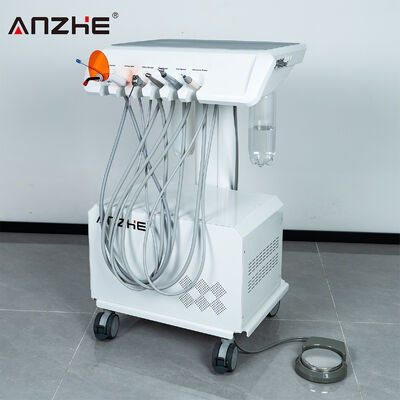 Unità odontoiatrica portatile con compressore d'aria incorporato Scaler ad ultrasuoni Lampada polimerizzante a LED Manipolo ad alta bassa velocità Carrello mobile per trattamenti odontoiatrici Stazione di lavoro odontoiatrica compatta per clinica odontoiatrica