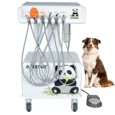 Unità dentale veterinaria portatile con compressore d'aria integrato Scaler ad ultrasuoni Sistema di aspirazione a luce di cura LED Attrezzature dentali mobili per animali