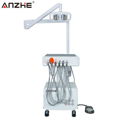 Unità dentale portatile con lampada dentale a LED Sistema di aspirazione compresore d'aria incorporato Scalatore ad ultrasuoni luce di cura attrezzature dentali mobili per cliniche dentali