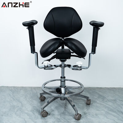 Sedile dentistico ergonomica a sella divisa Altezza regolabile Sedile medico medico con tappezzeria in cuoio in microfibra a colori personalizzati