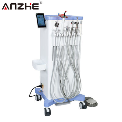 Un buon prezzo. Unità dentale mobile portatile con compressore d'aria integrato Picchio di legno Scaler ad ultrasuoni LED Curing Light Handpieces ad alta velocità e a bassa velocità per cliniche dentali in linea