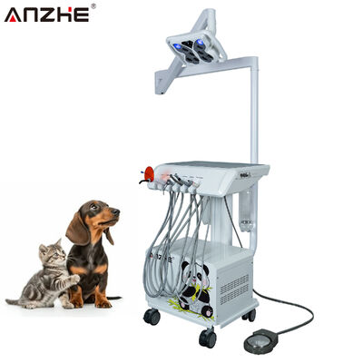 Un buon prezzo. Unità dentale veterinaria portatile con lampada dentale farfalla Stazione di lavoro dentale veterinaria mobile con compressore d'aria integrato Scaler Curing Light e sistema di aspirazione in linea