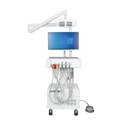 Un buon prezzo. Unità Dentale Portatile con Lampada Dentale a LED Carrello Mobile per Trattamenti Compressore d'Aria Integrato Sistema di Aspirazione in linea