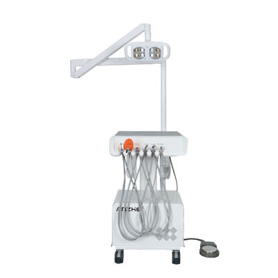 Un buon prezzo. Unità Dentale Portatile con Compressore d'Aria Silenzioso Integrato e Lampada LED, Carrello Mobile per Trattamenti Dentali per Clinica in linea